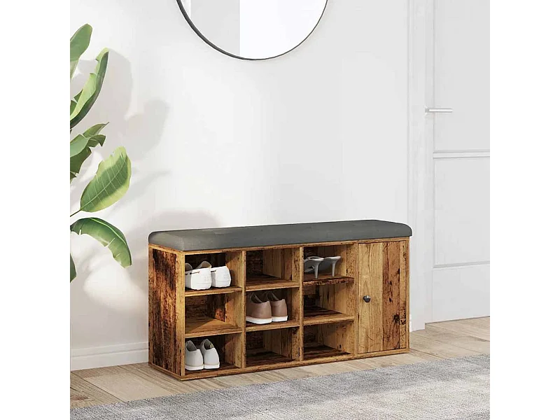 Banco zapatero de madera antiguo 102x32x50 cm madera contrachapada