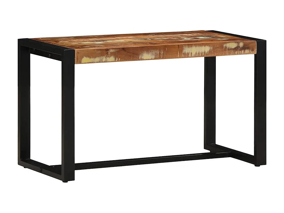 Mehrfarbige Bank 80x35x45 cm aus wiederverwertetem Massivholz