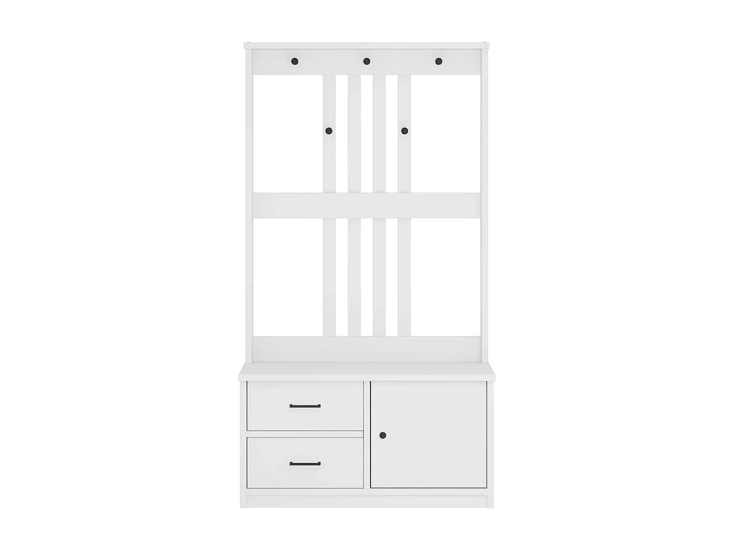 Portemanteau SANDENS blanc 87x40x159,5 cm bois massif pin