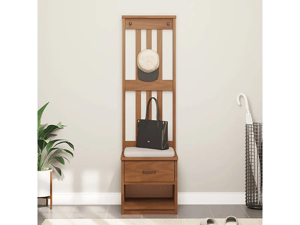 Portemanteau SANDENS 45x40x159,5 cm bois massif pin