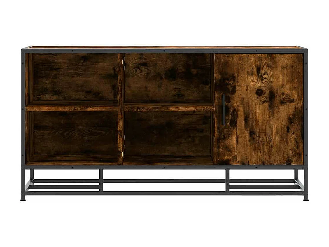 Panca portascarpe in rovere affumicato in legno ingegnerizzato e metallo