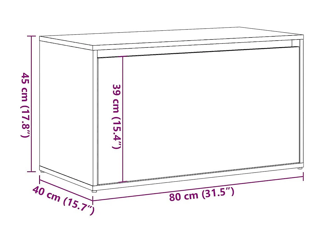 Banco de entrada 80x40x45 cm madera vieja madera de ingeniería