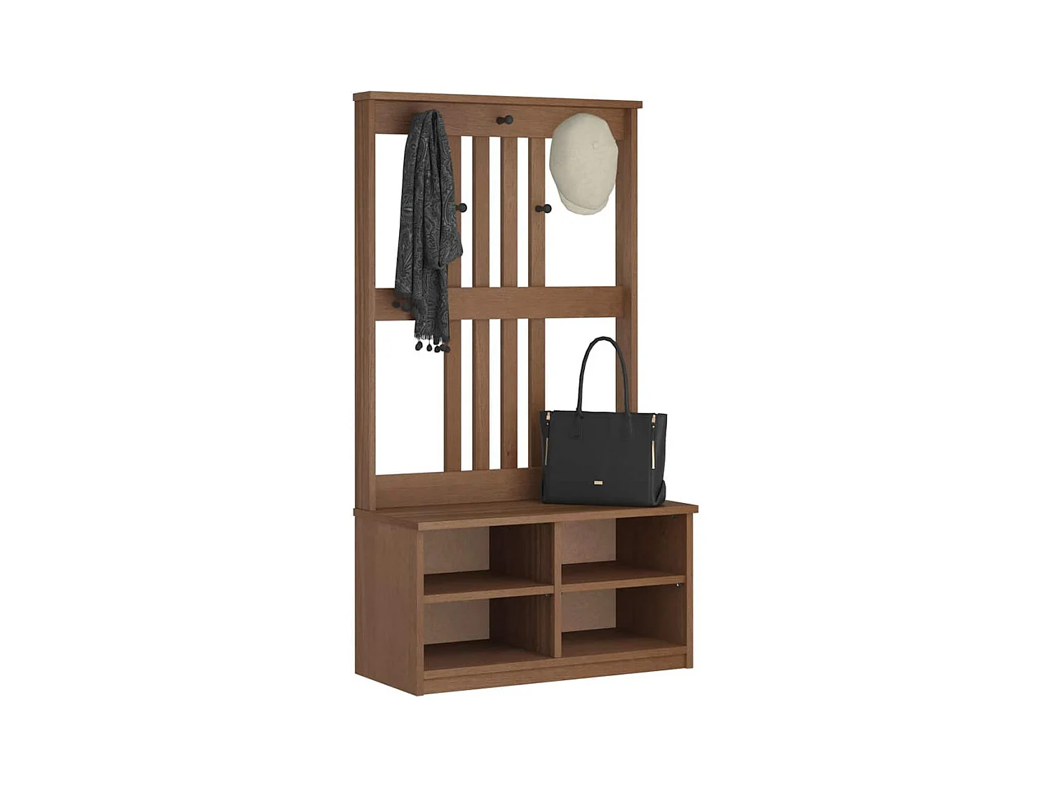 Portemanteau SANDENS 87x40x159,5 cm bois massif pin