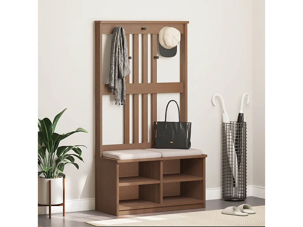 Portemanteau SANDENS 87x40x159,5 cm bois massif pin