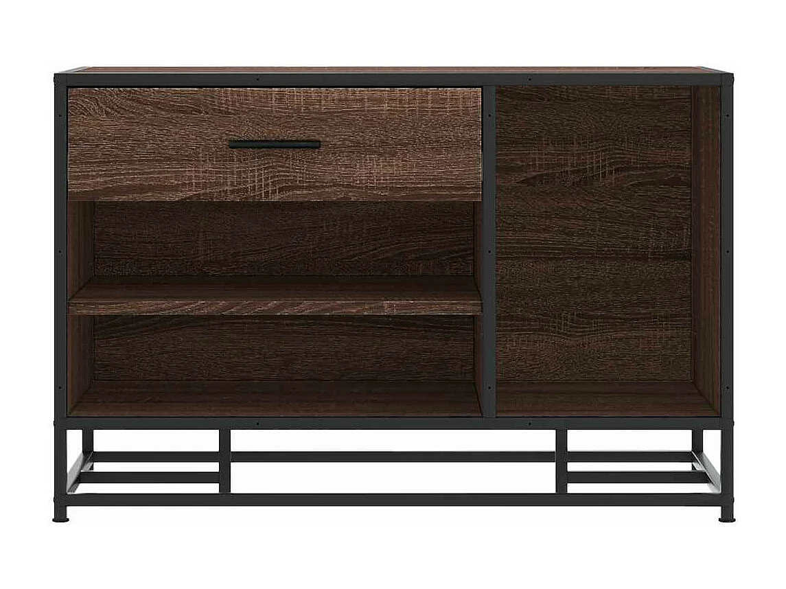 Banc à chaussures chêne marron bois d'ingénierie et métal