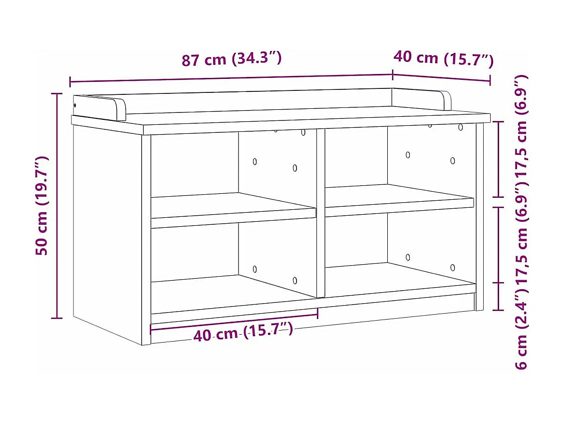 SANDNES gangbank 87x40x50 cm massief grenenhout