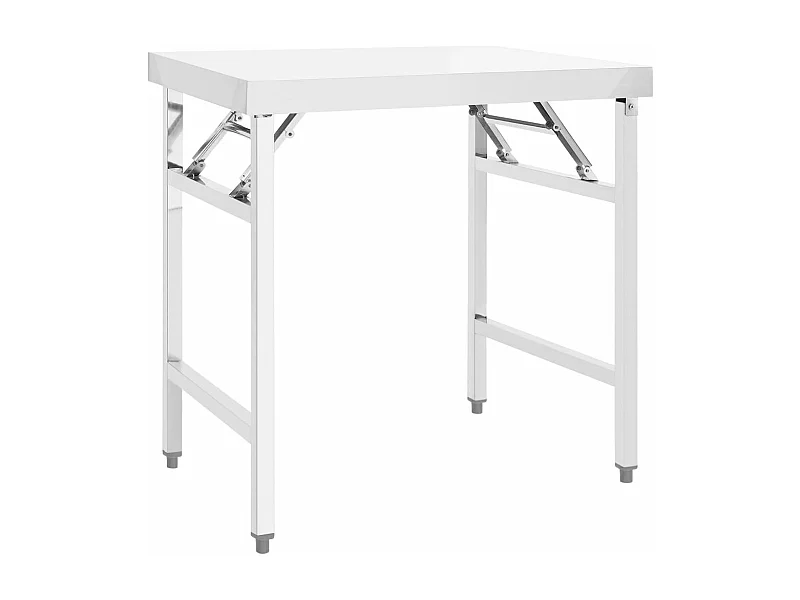 Table de travail pliable de cuisine 85x60x80cm Acier inoxydable