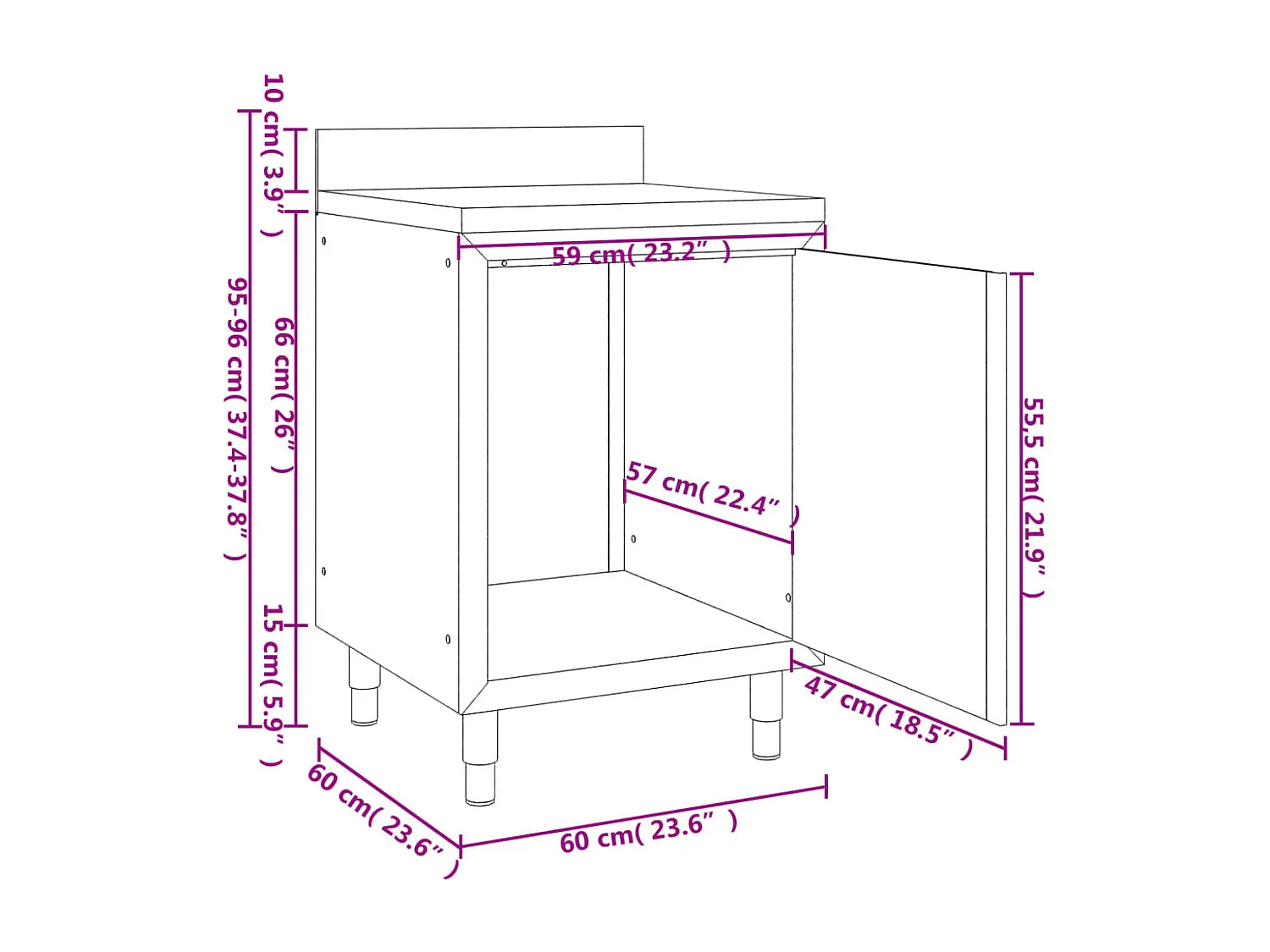 Kommerzielle Küchenschränke 3 Stk. Edelstahl