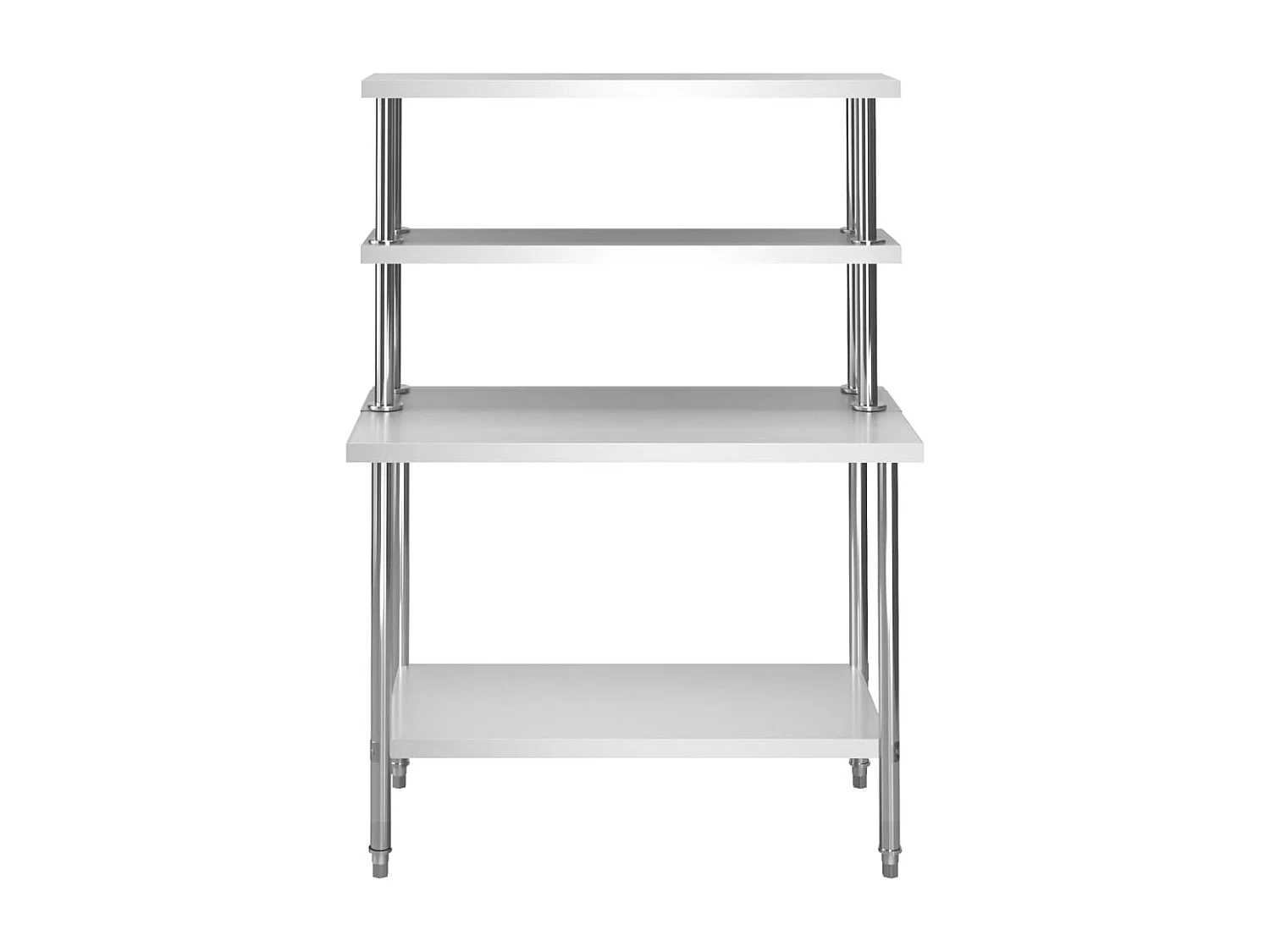 Table de travail de cuisine avec étagère 120x60x150 cm Inox