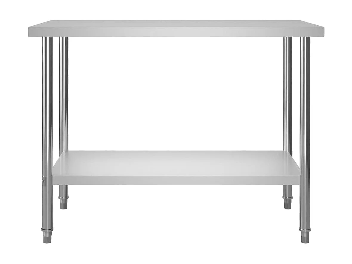 Table de travail de cuisine avec étagère 120x60x150 cm Inox