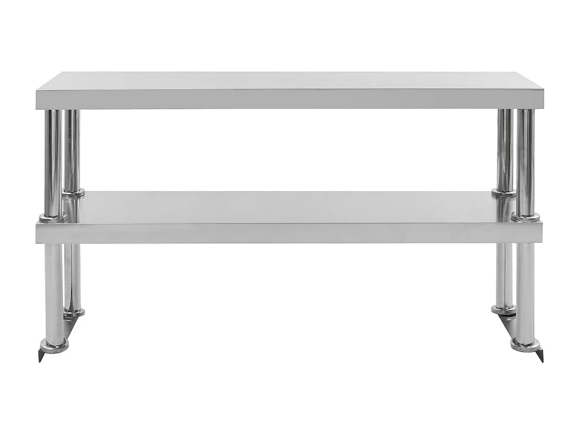 Table de travail de cuisine avec étagère 120x60x150 cm Inox