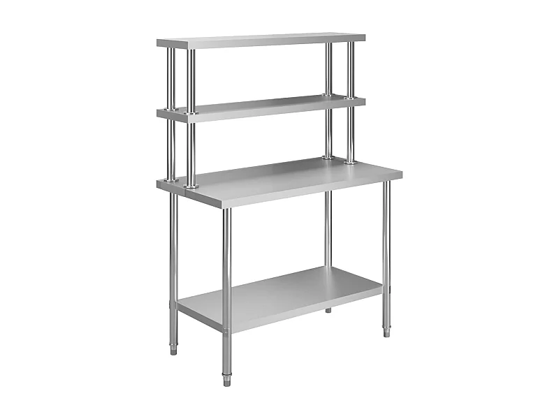 Table de travail de cuisine avec étagère 120x60x150 cm Inox