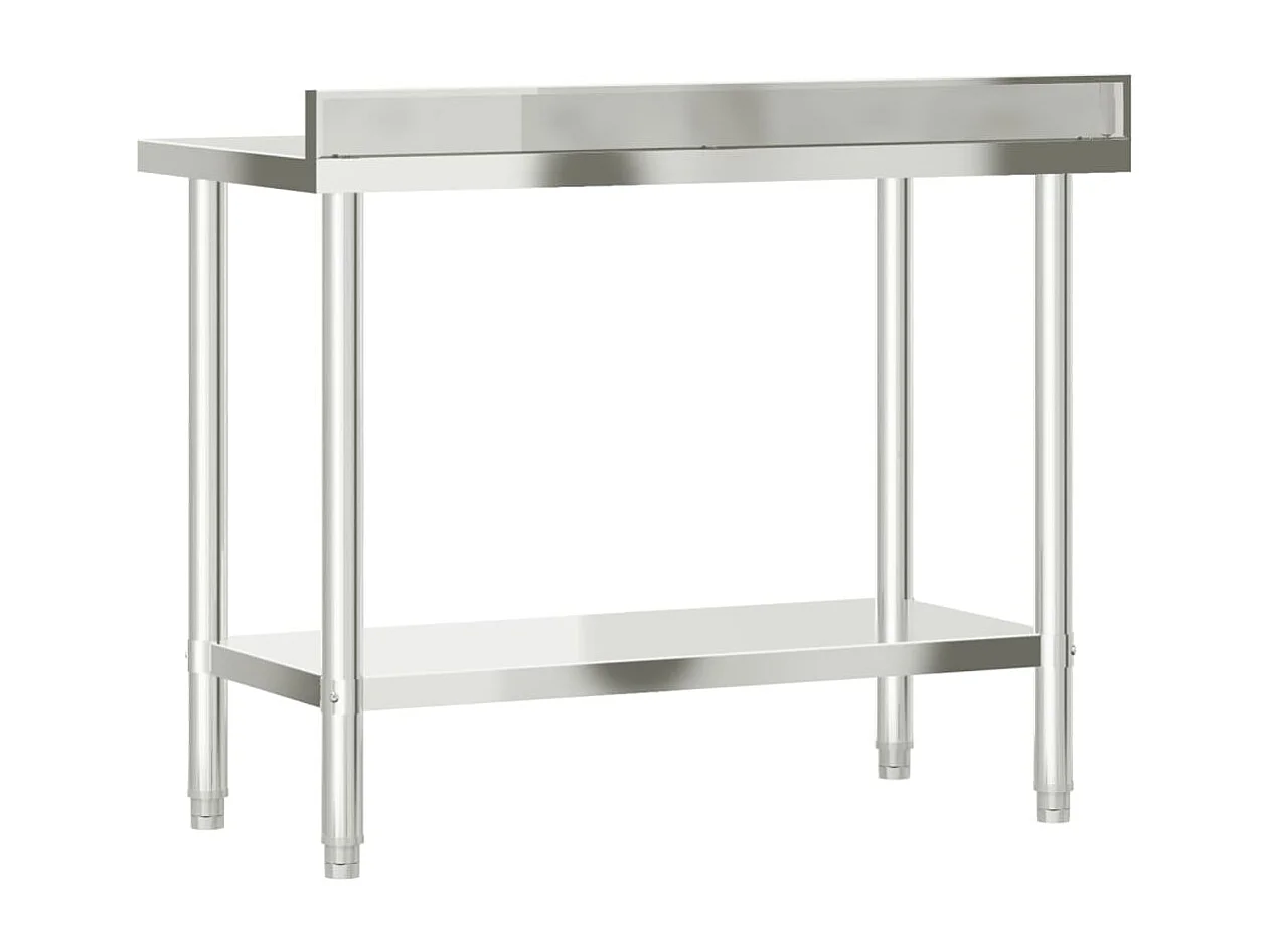 Keukenwerktafel met achterwand 110x55x93 cm roestvrij staal