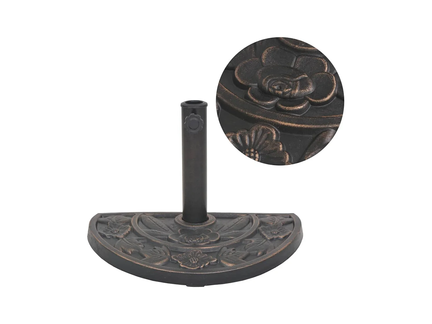 Socle de parasol en résine demi-cercle Bronze 9 kg