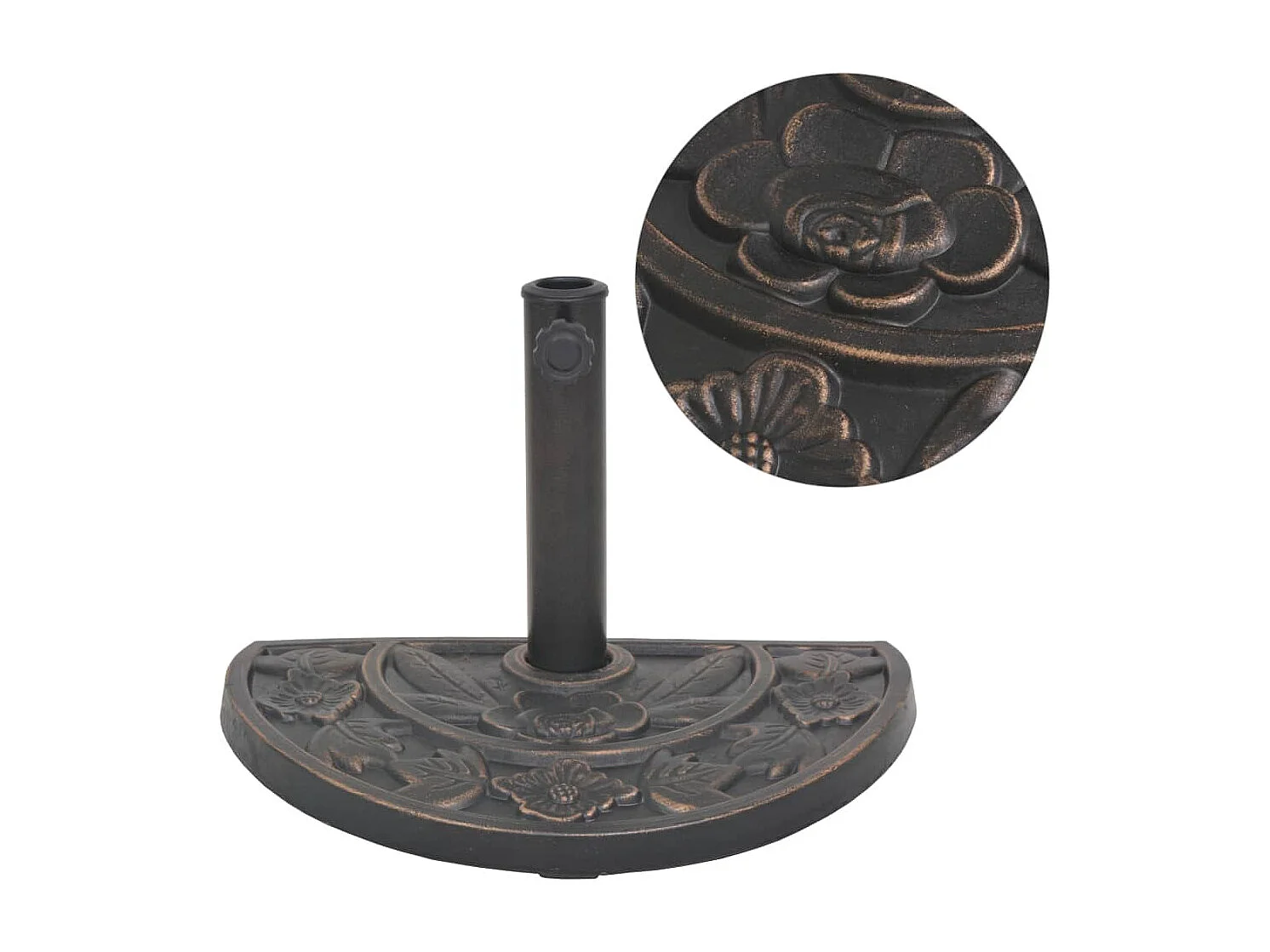 Socle de parasol en résine demi-cercle Bronze 9 kg