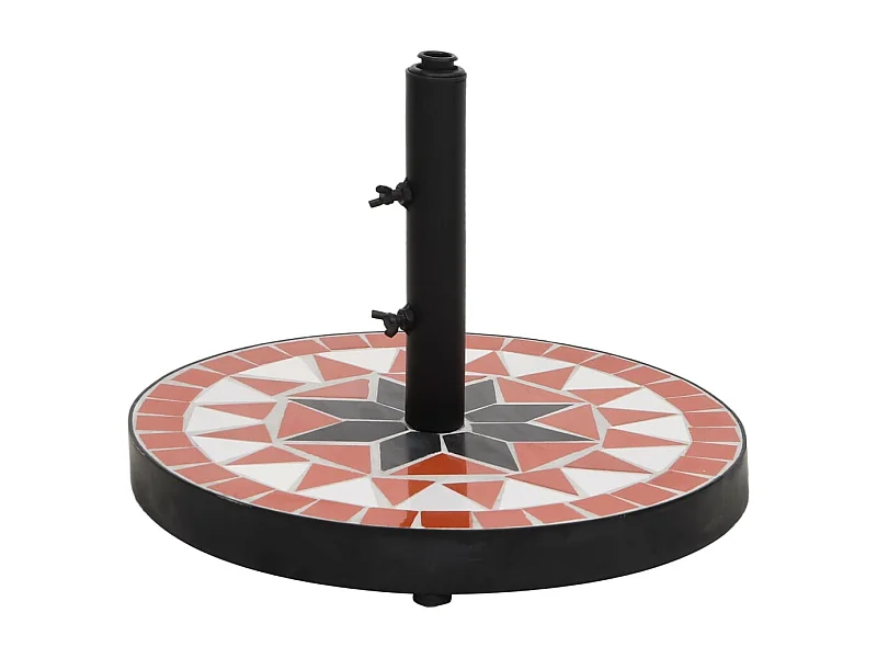 Base redonda para guarda-sol terracota e branca 12 kg