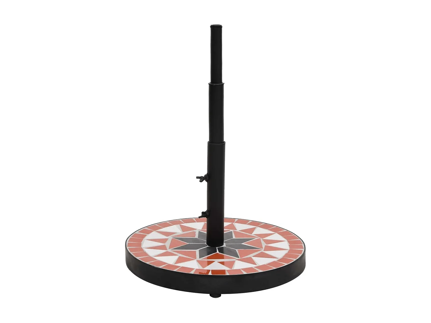 Base redonda para guarda-sol terracota e branca 12 kg