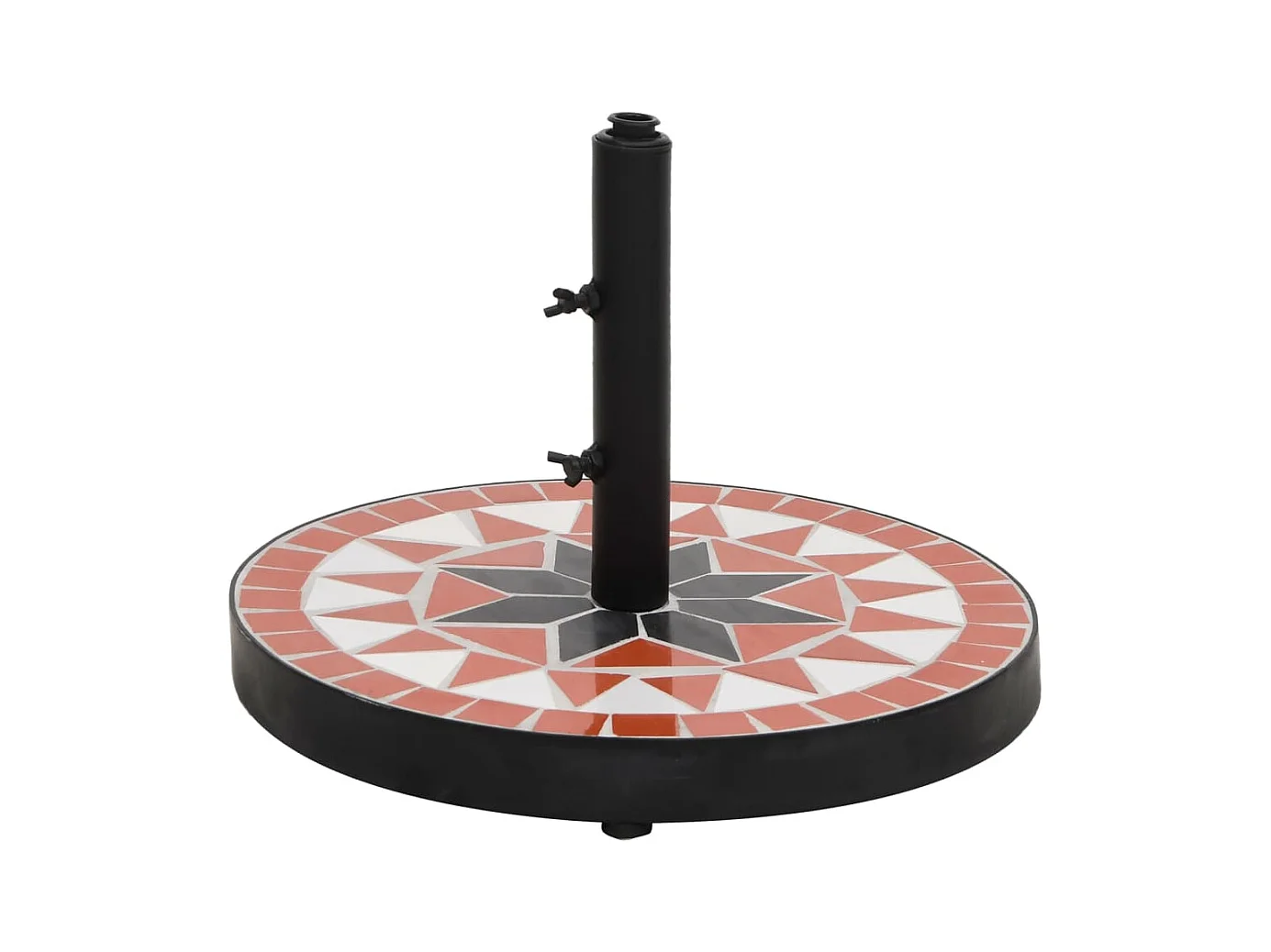 Base de parasol terre cuite et blanc rond 12 kg