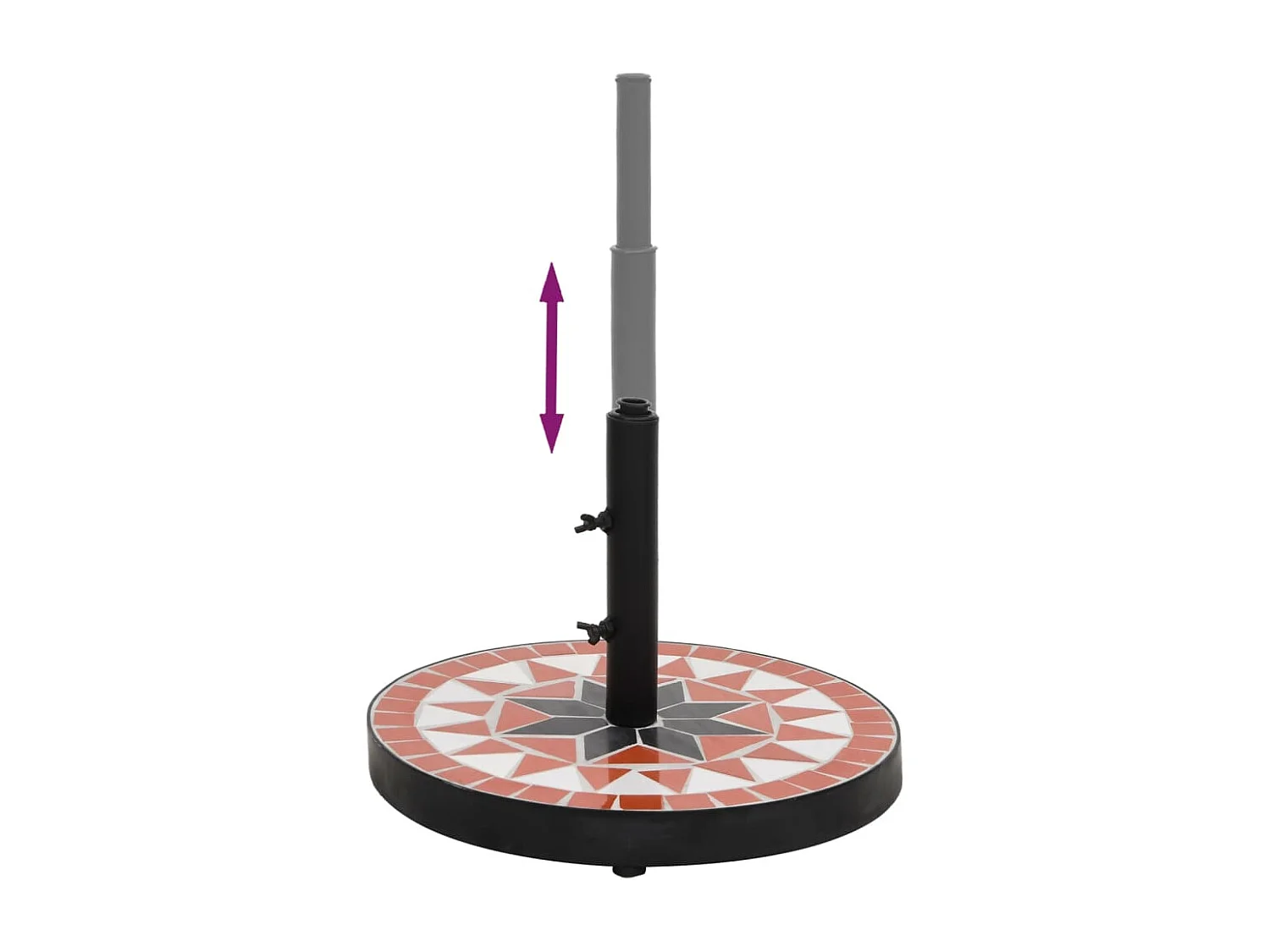 Base per ombrellone rotonda in terracotta e bianco 12 kg