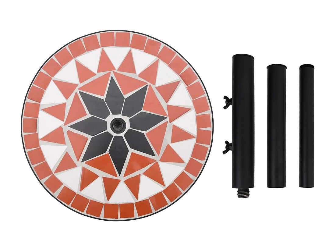 Base per ombrellone rotonda in terracotta e bianco 12 kg