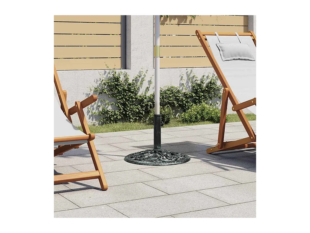 Socle de parasol Vert 9 kg 40 cm Fonte
