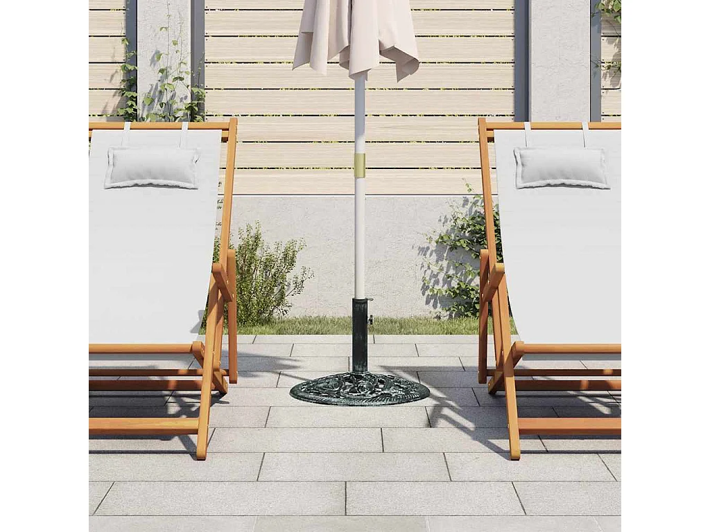 Socle de parasol Vert 9 kg 40 cm Fonte