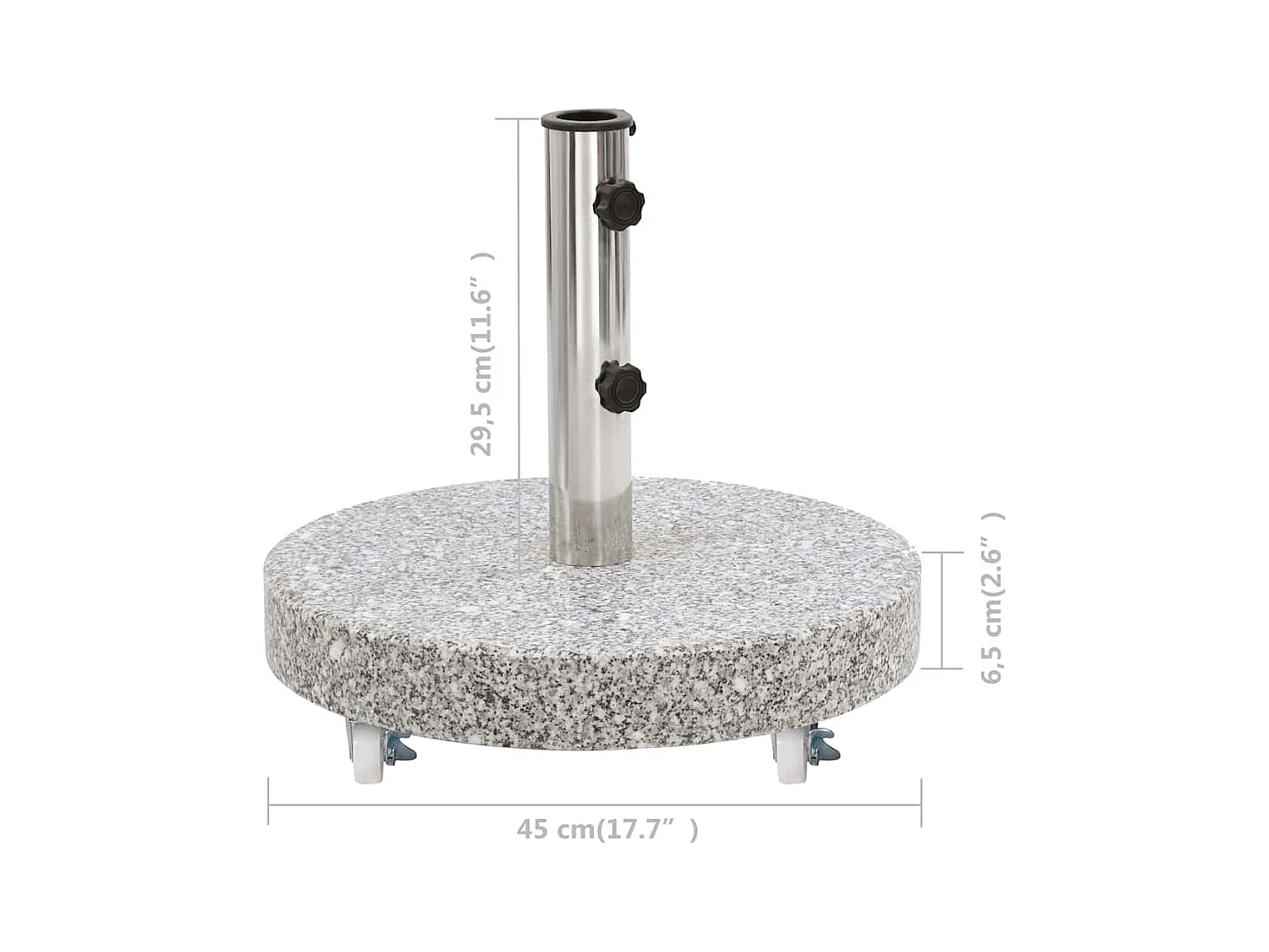 Socle de parasol Granite 30 kg Rond Gris