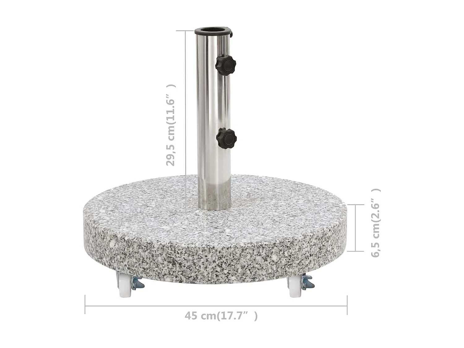 Socle de parasol Granite 30 kg Rond Gris