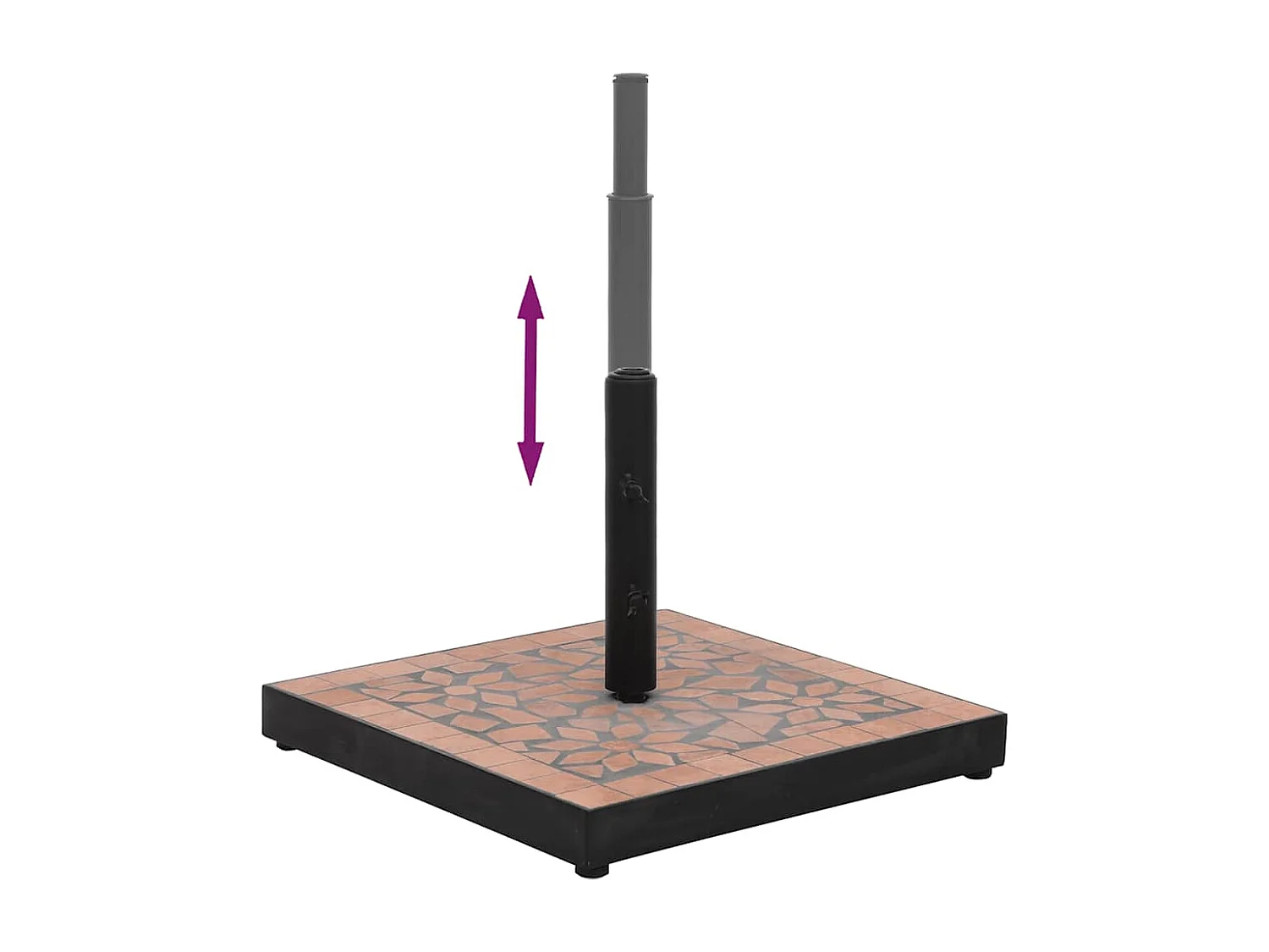 Base de parasol terre cuite carré 12 kg