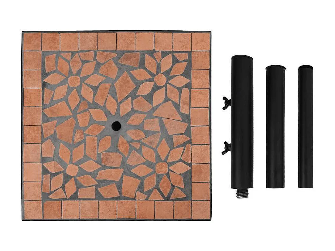 Base de parasol terre cuite carré 12 kg