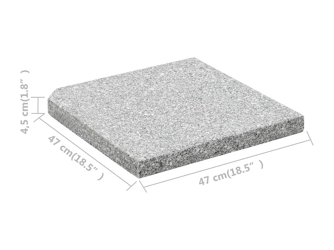 Disco de pesas cuadrado para parasol Granito 25 kg Gris