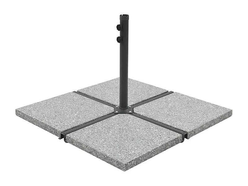 Prato quadrado de peso para guarda-sol Granito 25 kg Cinza