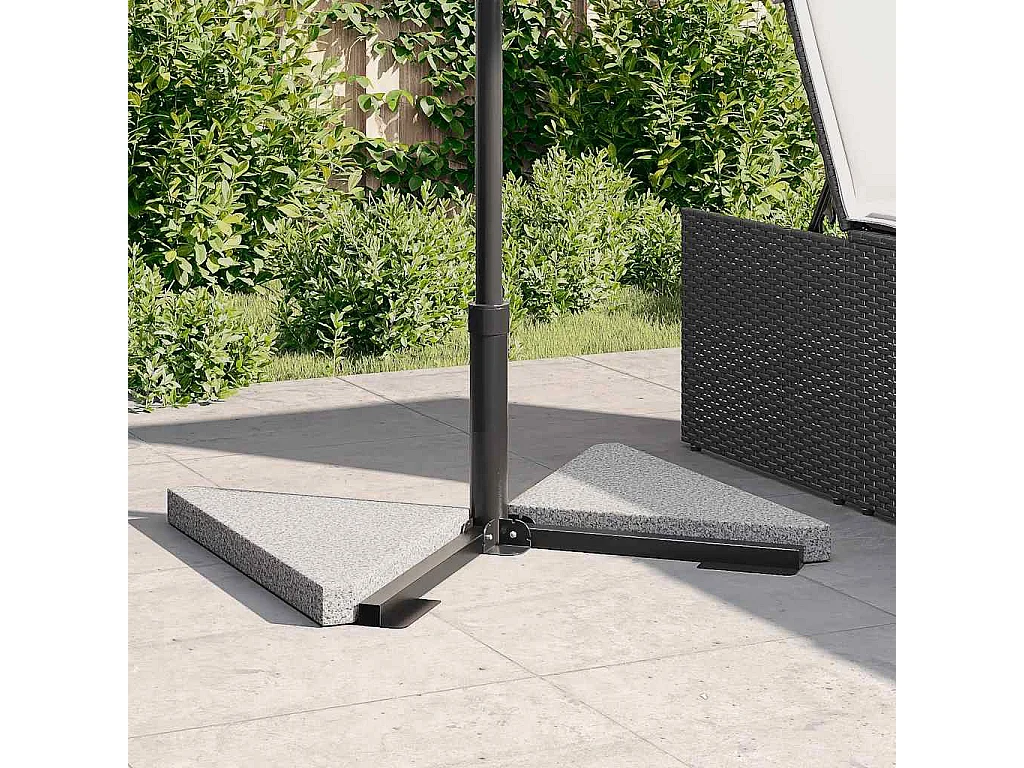Plaques de poids de parasol 2 pcs triangulaire granit gris 14kg