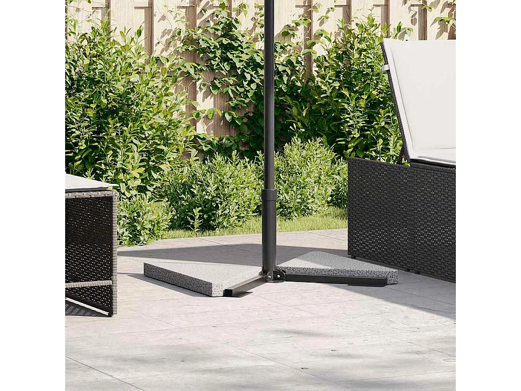 Plaques de poids de parasol 2 pcs triangulaire granit gris 14kg