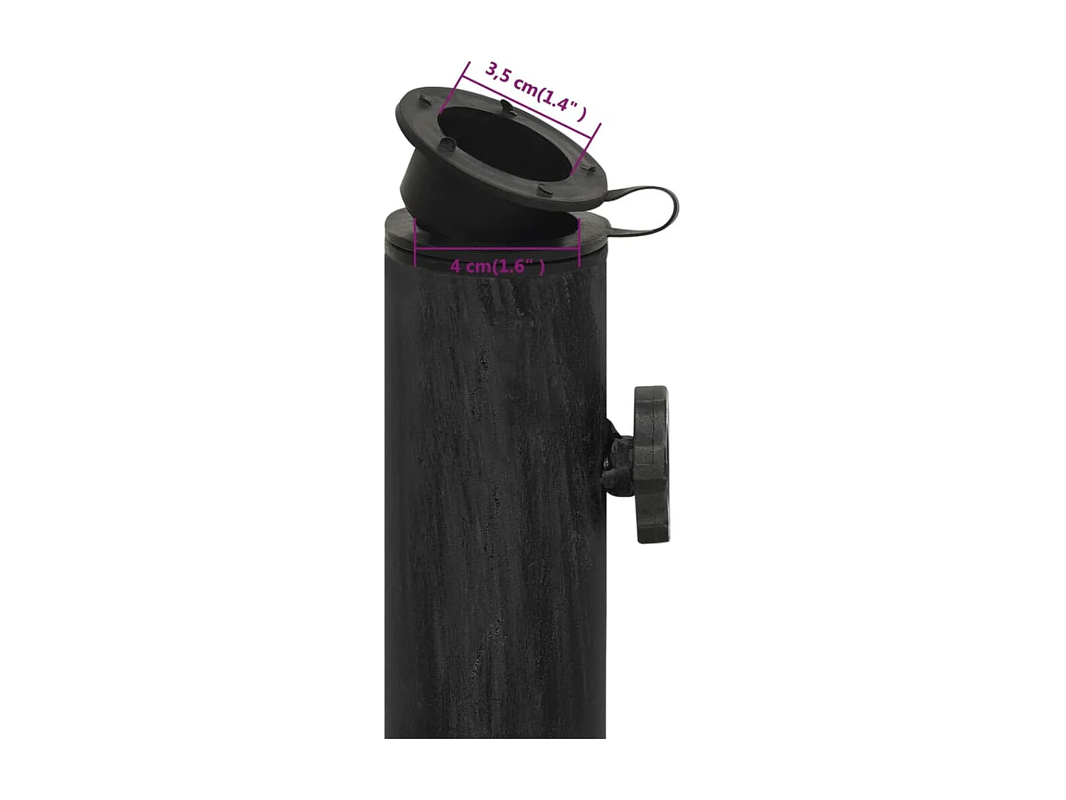 Socle de parasol Noir 44x44x32 cm Fonte