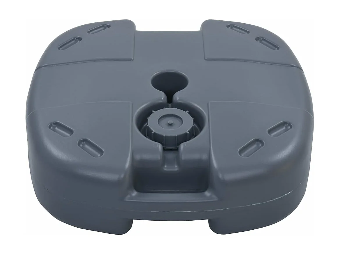 Base de guarda-chuva portátil cinza preenchida com areia/água