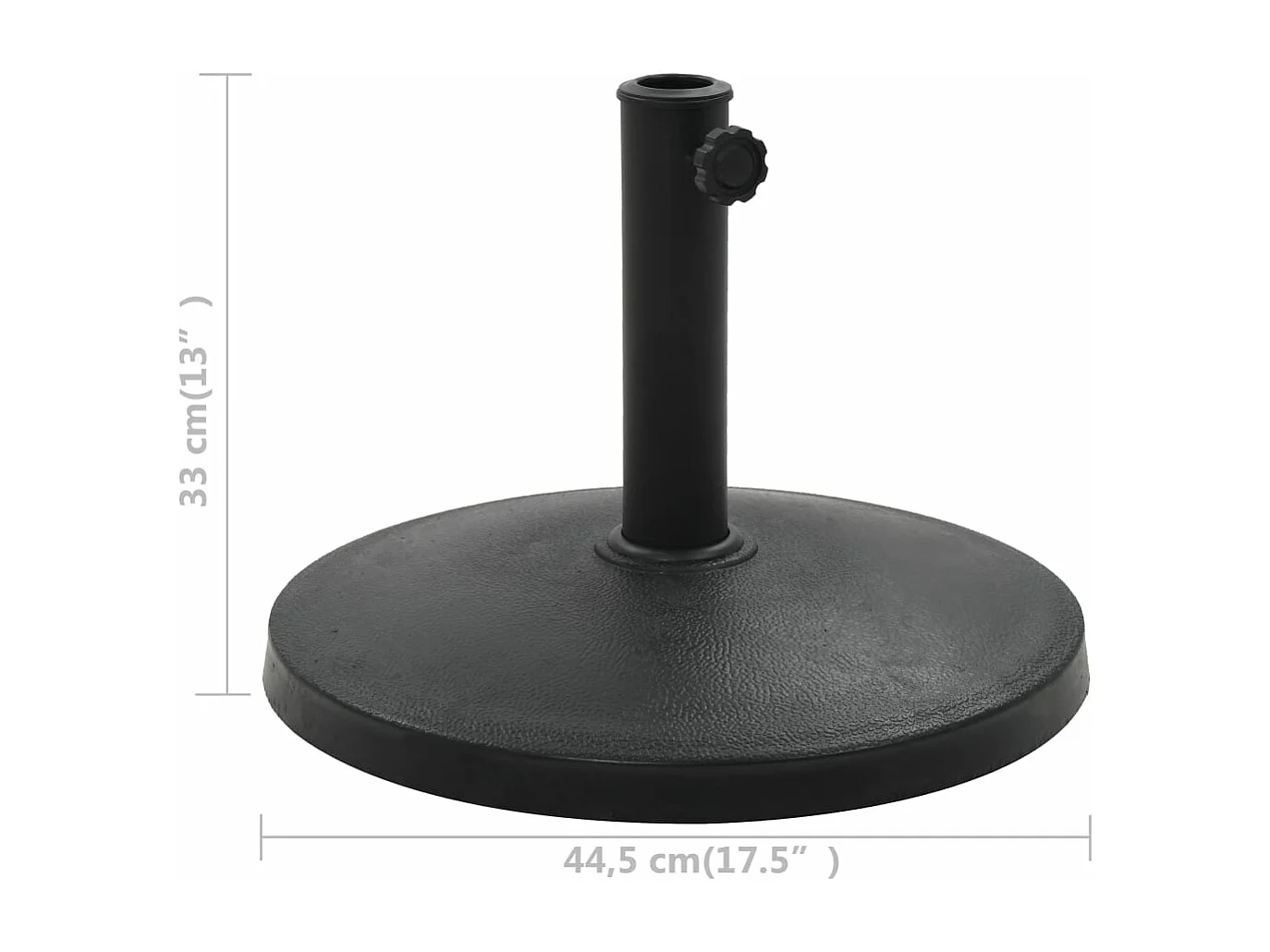 Base de sombrilla redonda de poliresina 10 kg color negro