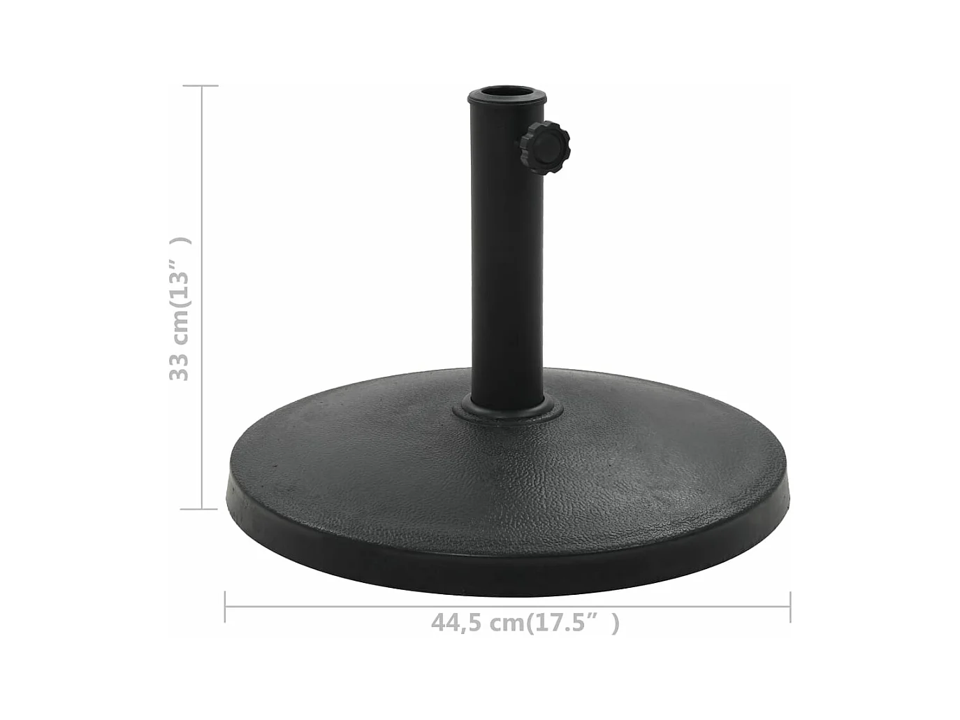 Base per ombrellone rotonda Poliresina 10 kg Nero