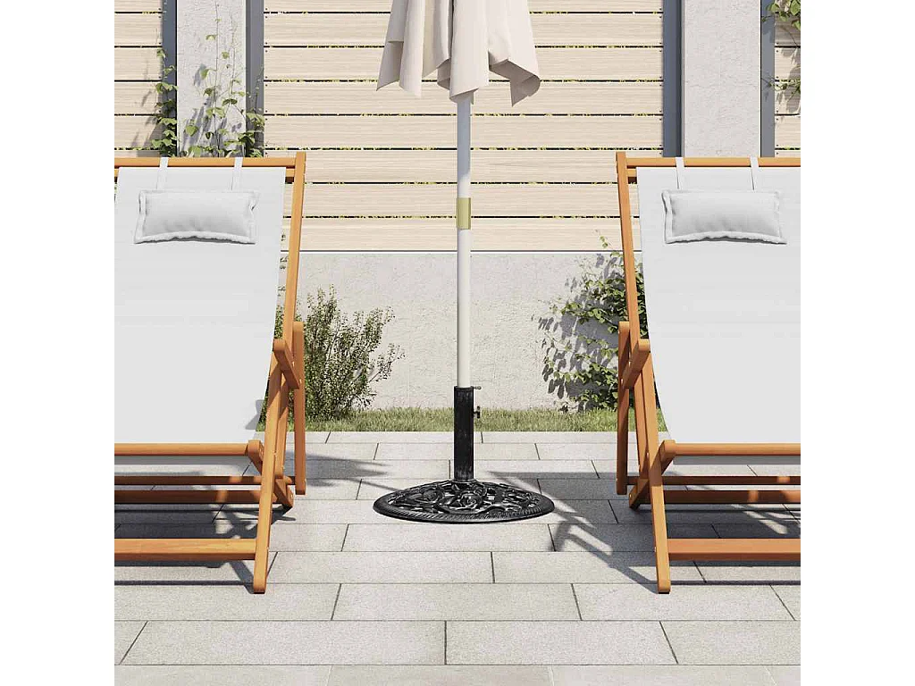 Base de sombrilla negra 48x48x33 cm de hierro fundido