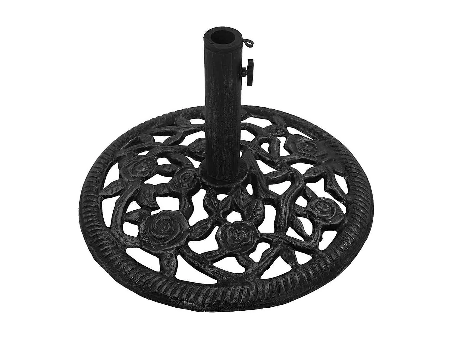 Base de sombrilla negra 48x48x33 cm de hierro fundido