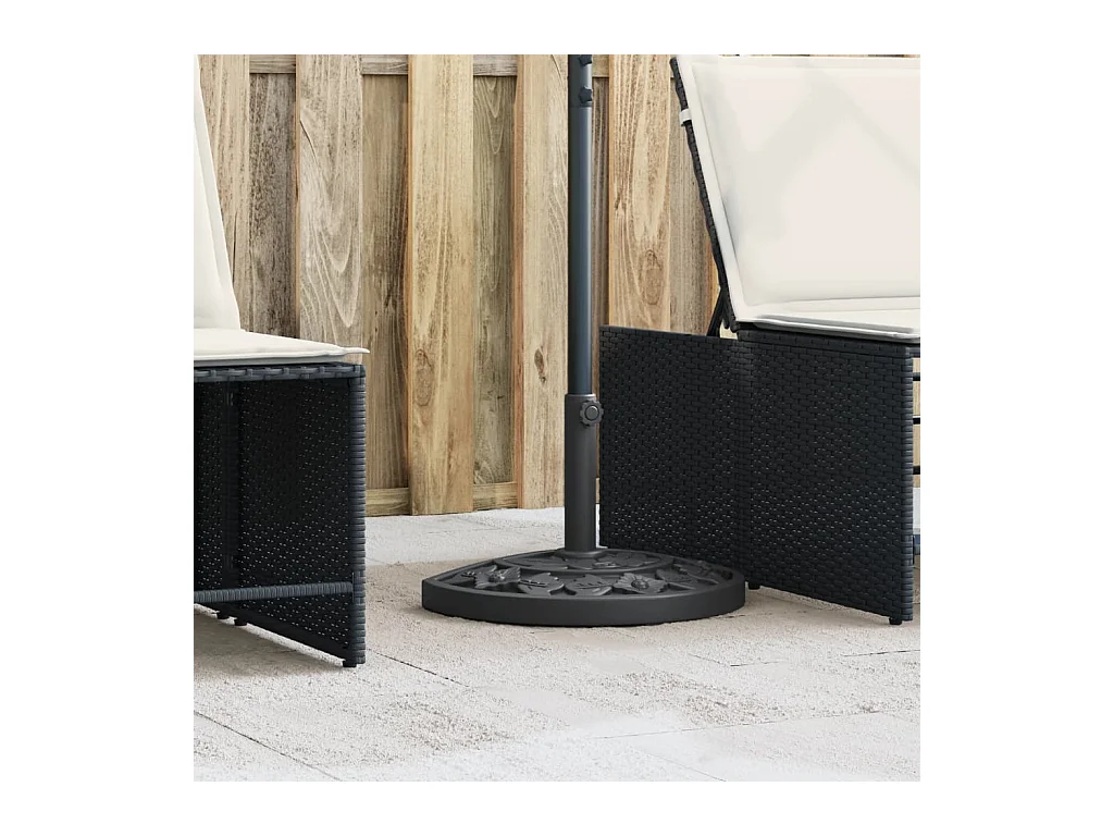 Base de parasol pour mats ?38 / 48 mm 9 kg demi-rond