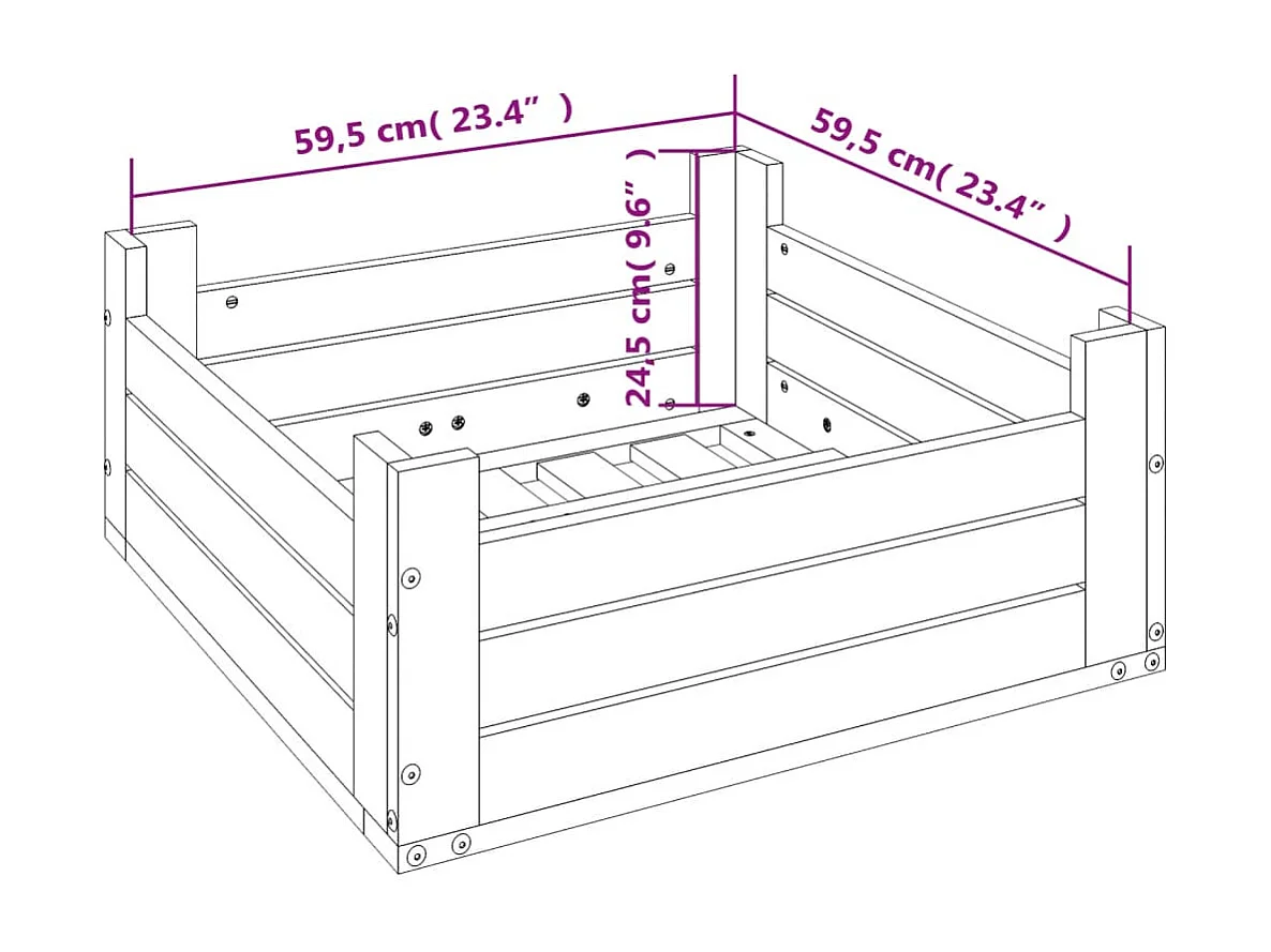 Copertura base per ombrellone in legno massello di pino bianco