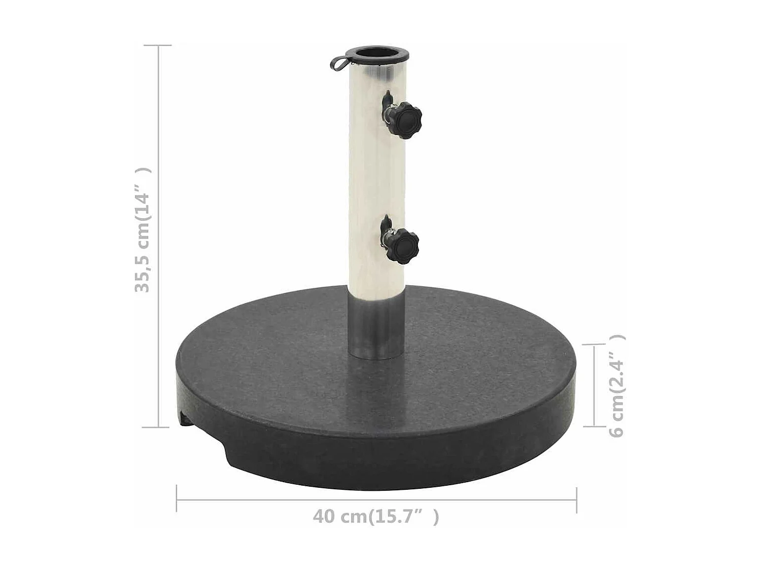 Socle de parasol Granite 20 kg Rond Noir