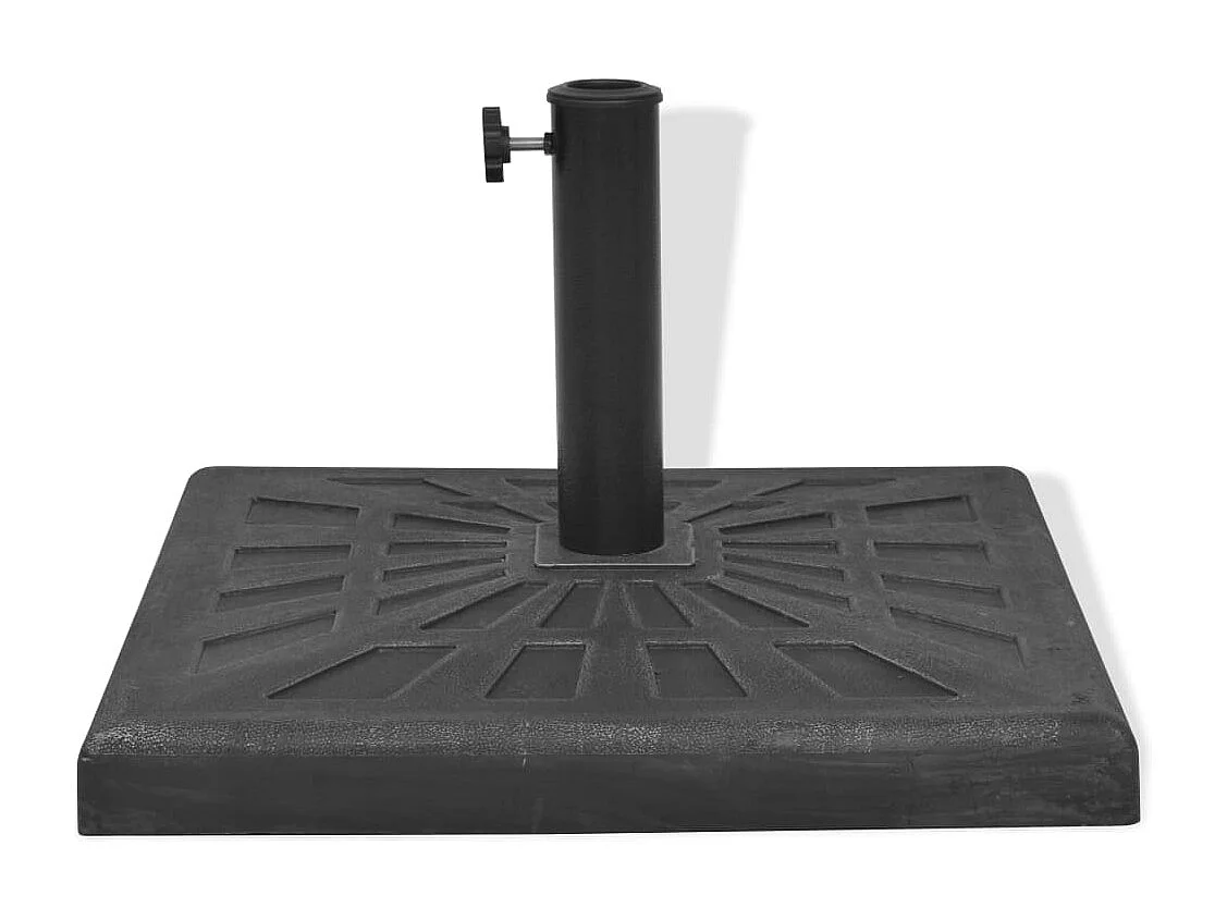 Quadratischer Sonnenschirmständer aus Kunstharz, schwarz, 19 kg