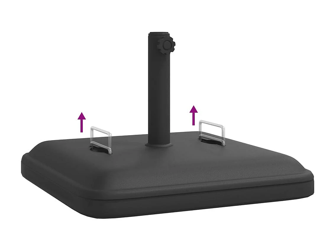 Base per ombrellone con maniglie per pali ?38 / 48 mm 27 kg quadrato