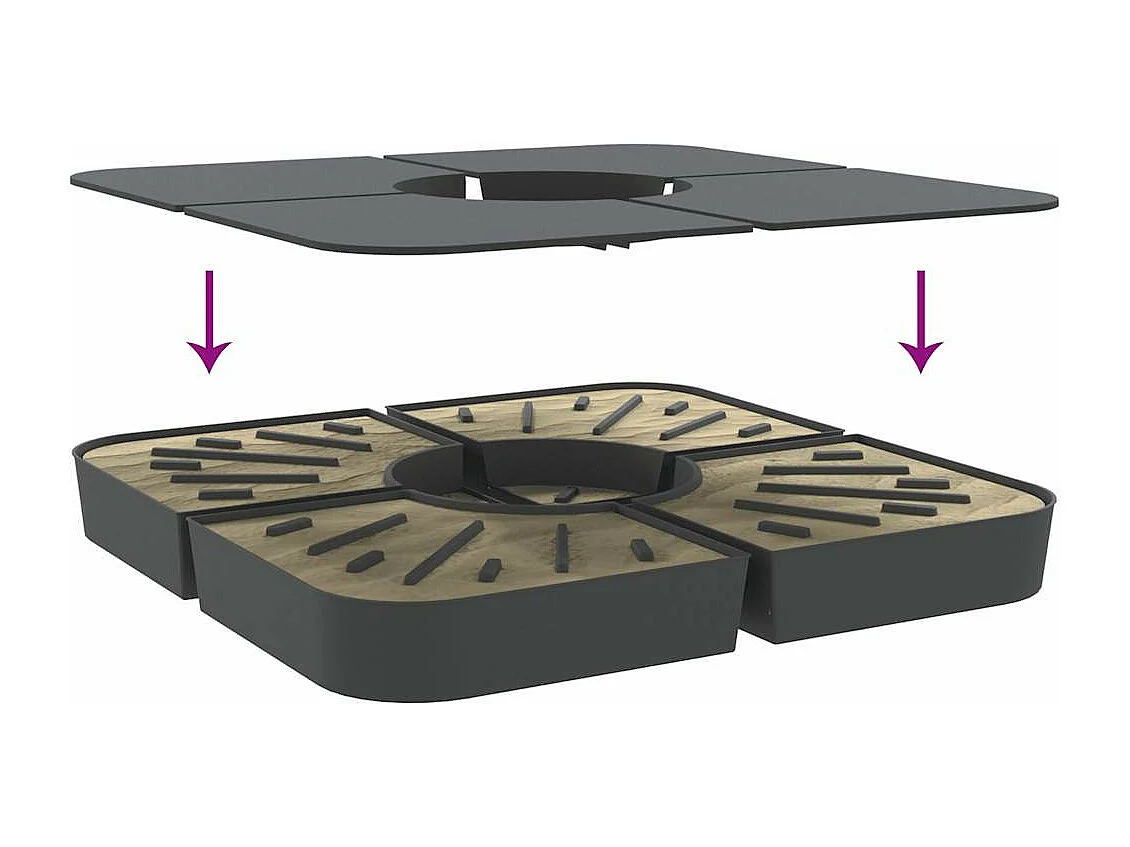 Set di 4 basi per ombrellone con base a croce in PP per ombrelloni
