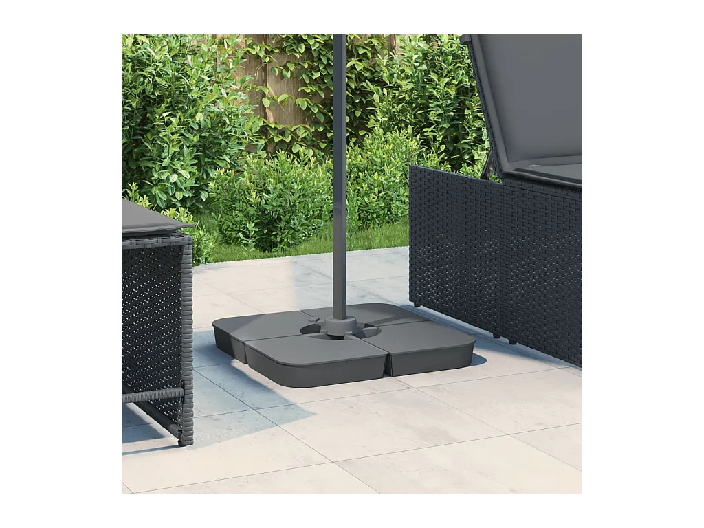 Ensemble de base de parasol pour parasols à pied croisé 4pcs PP