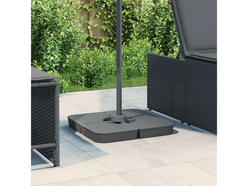 Ensemble de base de parasol pour parasols à pied croisé 4pcs PP