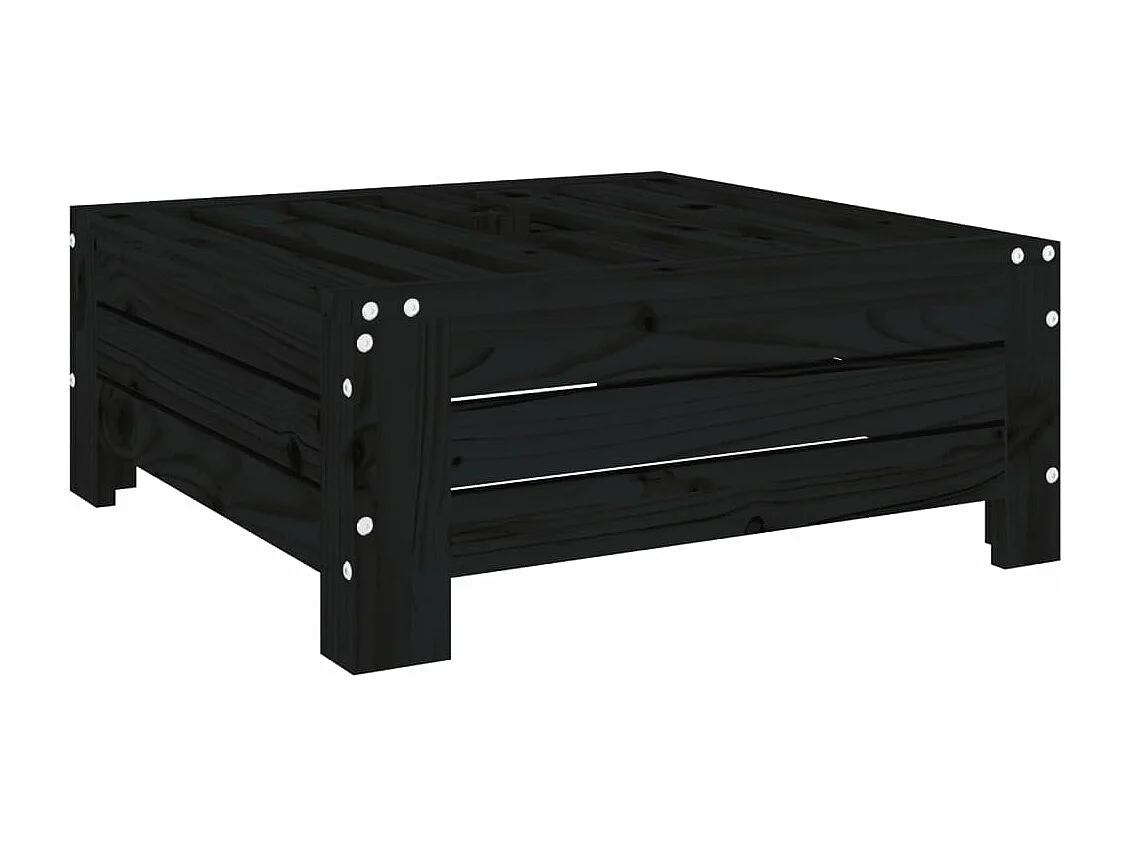 Schwarze Sonnenschirmständerabdeckung aus massivem Kiefernholz