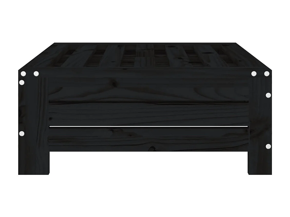 Schwarze Sonnenschirmständerabdeckung aus massivem Kiefernholz